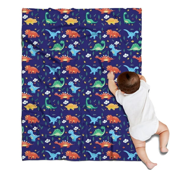 Colorful Dinosaurs Clouds Trees Pattern Blanket,Comfortable Soft Lamb Wool Throw Blanket,All Season,Warm Lightweight Blankets for Sofa Bed Couch Living Room Chair,30"x40"