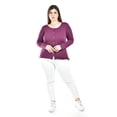 thumbnail image 4 of Blusa con espalda de encaje Roman Fashion / Tallas Extras, 1552 (Morado) violeta oscuro 38, 4 of 5