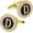 D, variant on A-Z Initial Cufflinks for Men and Women with Clear Crystal, Gold Silver Color Rasied Letter A-Z Cuff Links for French Shirt, Gift for Normal and Business Wearing