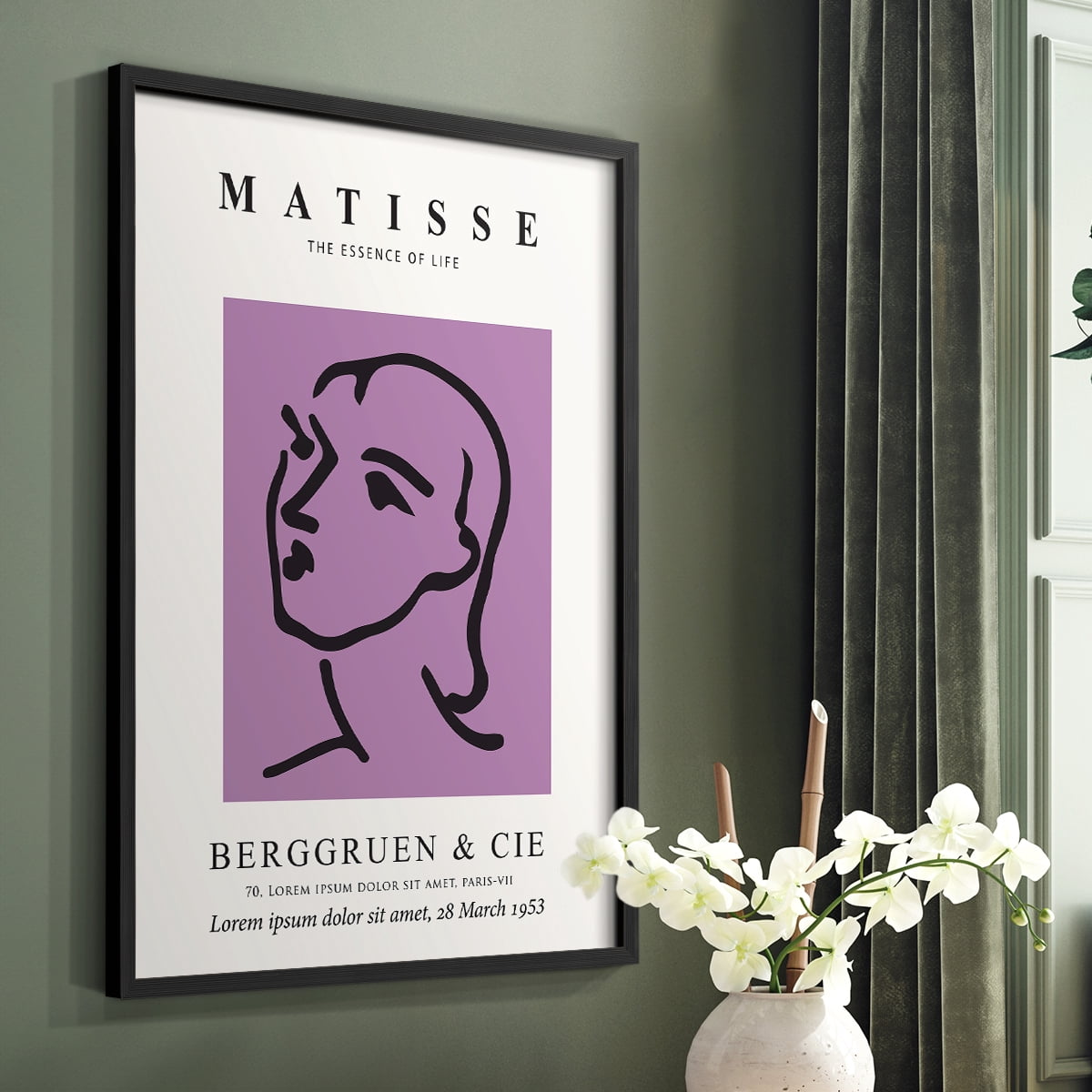 Matisse CVIII Framed Print in Black Solid Wood 8 x 10 Framed Print
