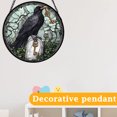 thumbnail image 4 of 7.87 in Halloween Vintage Raven Acrylic Window Hanging, Stained Glass Style Crow Suncatcher Ornament, Gothic Spooky Tombstone Decor, Fall Holiday Gift, 4 of 7