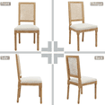 thumbnail image 3 of French Decor Chairs Set of 4 Louis Dining Chairs with Square Rattan Backrest and Exquisitely Carved Solid Wood Frame for Living Room, Kitchen, Restaurant,Beige, 3 of 11