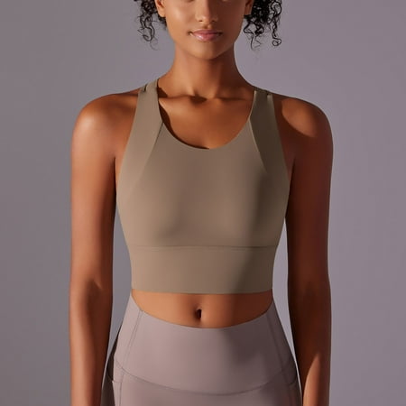 Weiqiqre Tank Tops for Women U Back Sports Bras High Neck Crop Workout Sports Bra Beautiful Back Fitness Yoga Suit Tank Top