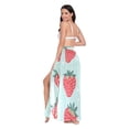 thumbnail image 3 of FORMRS Womens Long Sarong Beach Wrap Semi-Sheer Bikini Skirt Bathing Swimsuit Cover Up, Red Strawberry, 3 of 7