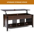 thumbnail image 3 of Costway Table Basse Relevable avec Compartiment Caché Étagère de Rangement Salon, 3 of 10
