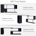 thumbnail image 6 of Black Modern L-Shaped Home Office Desk - 3-Tier Storage Shelves & Built-In Bookshelf, 6 of 7