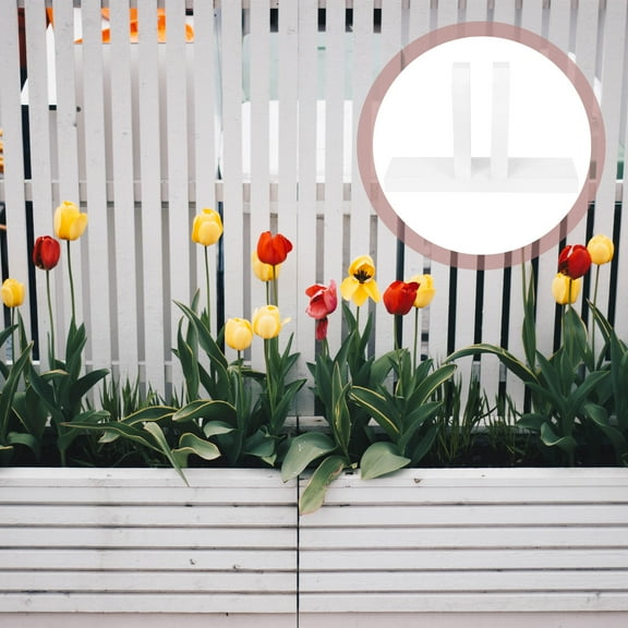 Raindrops Garden Fence Stand Wooden White 1Pcs 13.76X9.04X3.34in