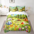 thumbnail image 2 of Camper Bedding Sets 7-Piece Happy Camping Comforter Set Full,Rv Camper Accessories Bedding Comforter Sets Kids Rainbow Flower Bed in a Bag Butterfly Animal Bedding Accessories Spring Camper Themed, 2 of 4