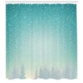 thumbnail image 3 of Ambesonne Winter Shower Curtain, Spruce Forest Snow Woods, 69"Wx70"L, Turquoise White, 3 of 3
