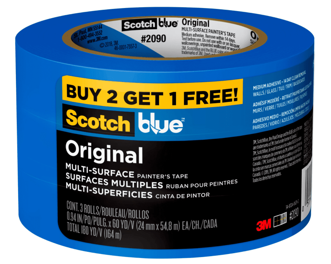 ScotchBlue Original MultiSurface Painter's Tape, .94" x 60 yd, 3pack