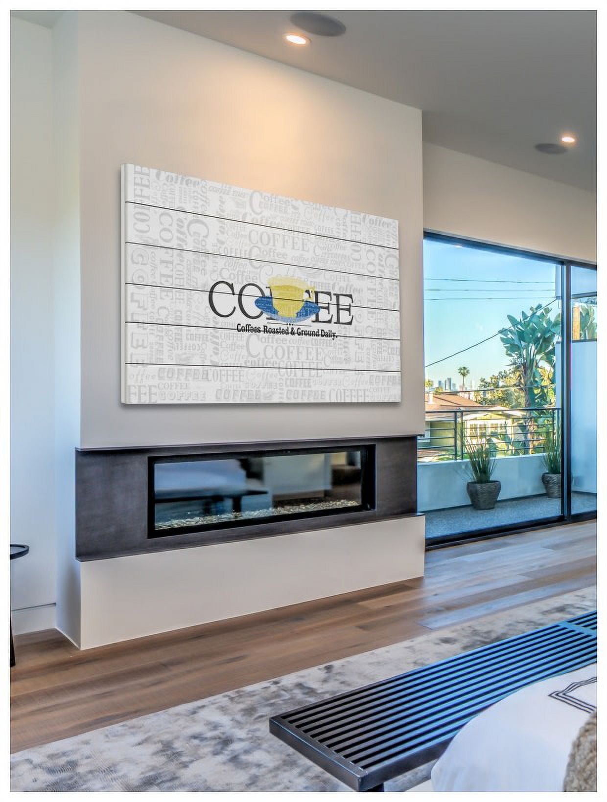 Marmont Hill Inc Marmont Hill - 'Coffee Coffee' Painting Print on White Wood