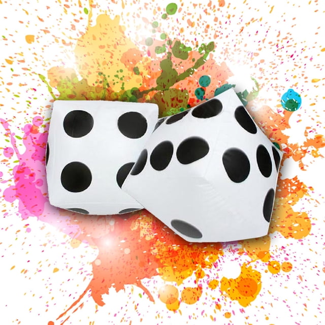 28Cm Large Inflatable Dice Toy, For Party Games Outdoor Play Pool Fun, Children'S Activity Decoration Lightweight Pvc Material