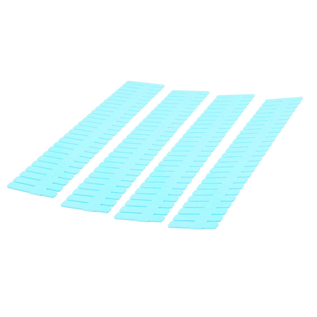 Unique Bargains 4pcs Home Storage Blue Plastic Drawer Closet Grid