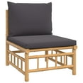 thumbnail image 5 of vidaXL 7 Piece Patio Lounge Set with Dark Gray Cushions Bamboo, 5 of 10