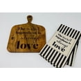 thumbnail image 2 of Drew Derose Designs black&cream stripes printed towel and serve board set 16”x26- towel”&board-12”x9”, 2 of 7