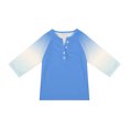 thumbnail image 6 of Grblisyd Girls Shirts Size 10-12 3/4 Sleeve Henley Shirts Button Down V Neck Raglan Tops Loose Color Block Blouse, 6 of 7
