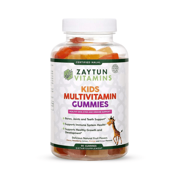 Zaytun Vitamins Halal Kids Multivitamin Gummies, 90 Gummies, Naturally Sourced Vitamins
