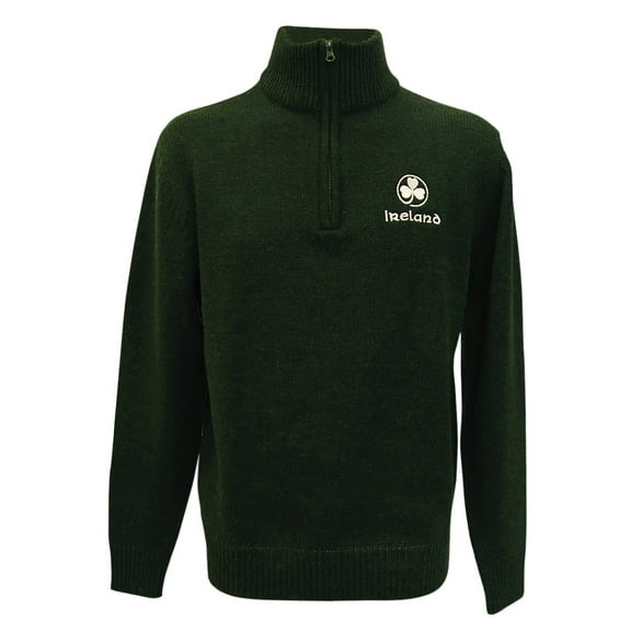 Traditional Craft Ltd. Green/White Ireland Zip Knit Jacket