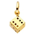 thumbnail image 2 of Ioka-14K Yellow Solid Gold Dice Charm Pendant with 0.6mm Box Chain Necklace - 22", 2 of 5