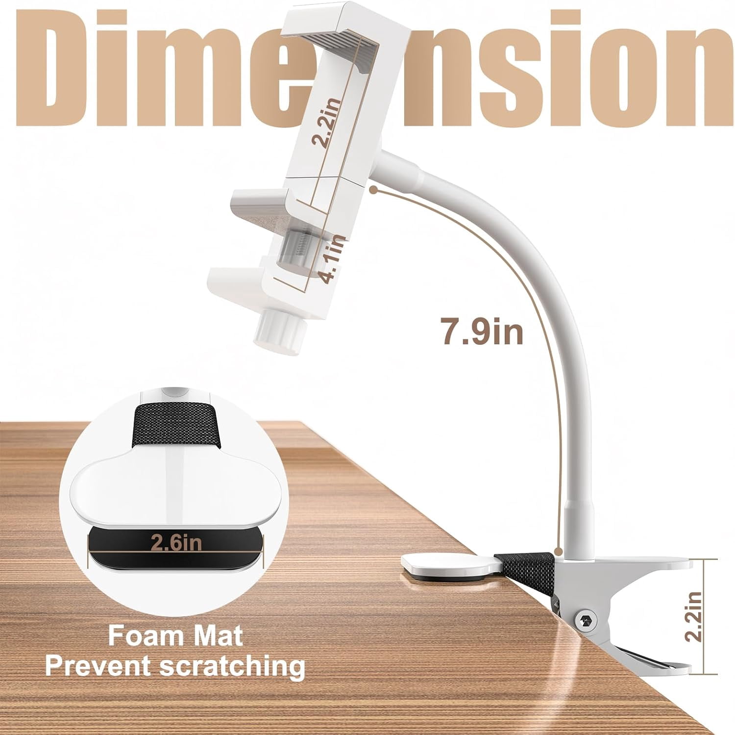 Universal Baby Monitor Mount 2026 Upgraded - Adjustable Gooseneck Flex Stand for Crib - Secure Clip Clamp Holder Compatible with HelloBaby HB6550/HB65/HB66, Nanit Pro, VTech & Most Baby Monitors