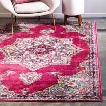 Unique Loom Medici Collection Area Rug - Valencia (3' 3" x 5' 3" Rectangle Pink/Beige)