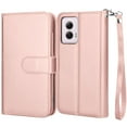 thumbnail image 3 of Takfox Moto G Power 5G 2024 Case, for Motorola Moto G Power 5G 2024 Wallet Case, PU Leather w Credit Card Holder Flip Cover [9 Card Slots][Kickstand] Magnetic Detachable Hard Case & Strap -Rose Gold, 3 of 8