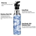 thumbnail image 3 of 1000ML Transparent Sports Water Bottle with Handle & Straw Portable Water Bottle for Outdoor Camping Gym Indigo Blue Tie-dye Pattern, 3 of 7
