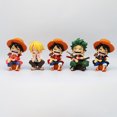 thumbnail image 2 of Figura DE ACCIÓN DE Luffy de una pieza, figurita Kawaii Sanji Zoro, adornos de coche para habitación, juguetes de colección, 2 of 5