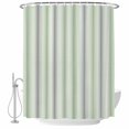 thumbnail image 2 of Sage Green Tan Striped Shower Curtains for Bathroom, Modern Boho Stripes Minimalist Waterproof Fabric Shower Curtain, Decorative Bathroom Curtain for Bathtub, 36"x72", No Hooks Included, 2 of 9