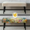 thumbnail image 5 of Jiueut Watercolor Butterfly Daisy Lavender Print Dining Bench Cover, Stain Resistant Bench Seat Protector Cover with Elastic Band Breathable Rectangle Seat Cushion Long Chair Cover for Home Hotel, 5 of 7