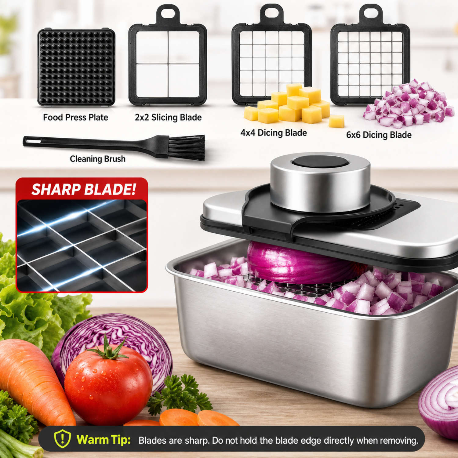 DARZU 9-in-1 Vegetable Chopper with Container photo 4