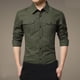 thumbnail image 3 of Ceisia Men's Winter Gift Casual Fashion Checkered Patchwork Long-Sleeve Button-Up Turndown Collar Outwear Jacket - Soft Breat hable Polyester Top, 3 of 5