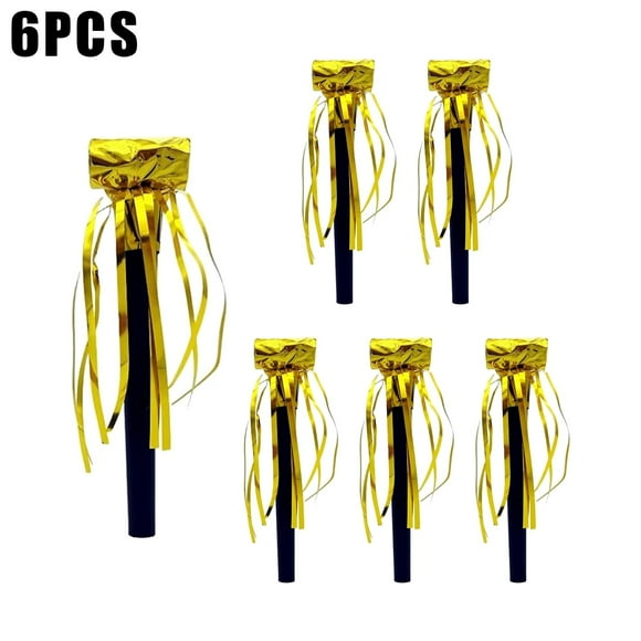 Hbdhejl 6Pcs Whistles Party Noise Makers Gold And Silver Tassel Blowers For New Year Birthday Party