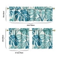 thumbnail image 6 of Kitchen Curtains 24 Inch Short - 3 Panel Set, Rod Pocket Window Curtain with Tropical Leaf Botanical Print, 100% Polyester for Farmhouse, Cafe, Kitchen, Bedroom, Easy Wash, 6 of 6