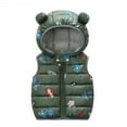 thumbnail image 6 of Baby Toddler Down Cotton Vest for Girls Boys 9M-5Y Hooded Winter Fall Outwears Bear Ear Jackets with Zipper Cartoon Printing Sleeveless Vest, 6 of 7