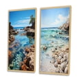 thumbnail image 3 of Designart "Beach Photo Calm Tidepools I" Coastal Beach Framed Wall Art Set Of 2 - Turquoise Beach Framed Wall Art Set Of 2, 3 of 7