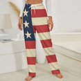 thumbnail image 3 of American Flag Star And Stripe Pattern Winter Female Pants Flannel High Waist Women Pants Lady Warm Straight Leg Plush Trousers, 3 of 7