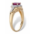 thumbnail image 2 of PalmBeach Jewelry Oval-Cut Genuine Ruby and Topaz Halo Cocktail Ring 1.18 TCW in 18k Gold-Plated or Sterling Silver, 2 of 5