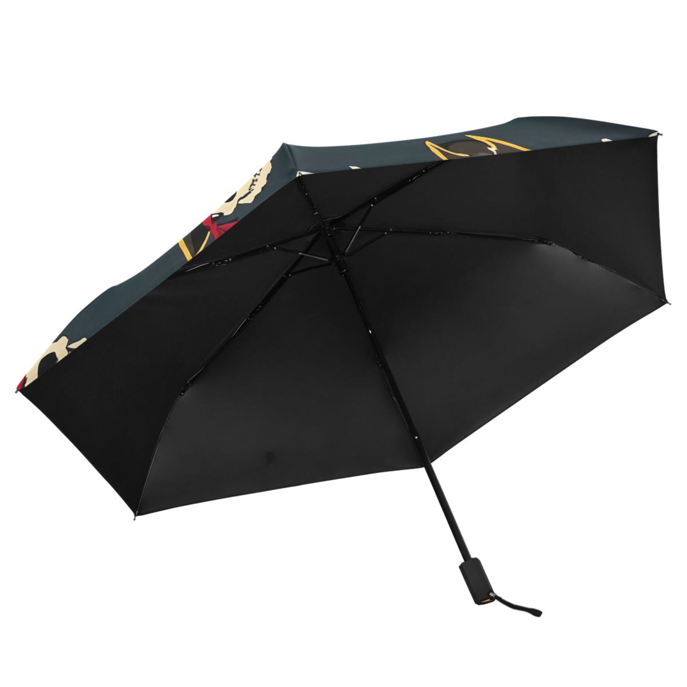 ALAZA Cool Skull Pattern UPF 50+ Compact Folding Umbrella for Rain Travel Umbrella Packable
