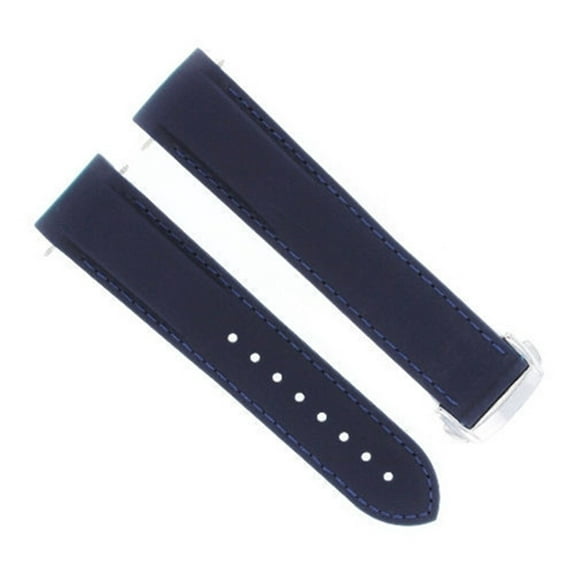 22MM RUBBER WATCH BAND STRAP CLASP FOR 45MM OMEGA SEAMASTER PLANET WATCH BLUE