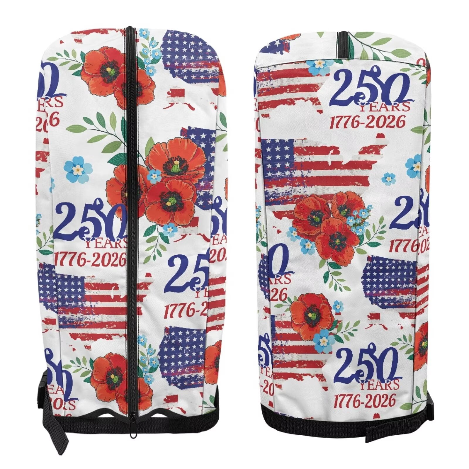 Yuyamidu 250 Years America Golf Bag Hood Cover Waterproof Rain and Dust Covers with Zipper Hibiscus Easy Access and Storage Golf Bag Top Cover