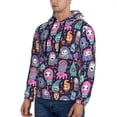 thumbnail image 3 of Kdxio Funny colorful skull ghost Print Mens Casual Hooded Collar Drawstring Hoodies Pullover Sweatshirts Casual Long Sleeve Shirts-4X-Large, 3 of 7