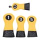 thumbnail image 1 of Juego de 4 fundas para palos de golf kusrkot Amarillo Cuero PU Tela de malla 1 3 5, 1 of 8