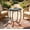 Blue & Black-Four-Leaf Clover Flowers, variant on BAYUELSWU Outdoor Side Table Mosaic Round Tile Top Indoor and Outdoor Accent Table, Metal Frame Small End Tables for Living Room, Bedroom, Yard, Garden, Porch (Blue Hawaii Sun)