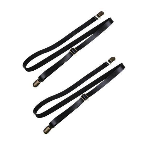 LABSERRON 2Pcs Trouser Belt Adjustable Waist Adjuster Pu Leather Straps Pants Suspenders Girls 11.8in