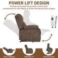 thumbnail image 4 of HSUNNS Power Lift Recliner Chair for Elderly, Overstuffed Wide Recliners for Adults, Heavy Duty Recliner Sofa and Safety Motion Reclining Mechanism, 45°-135° Recline, 350lb Capacity, Brown, 4 of 8