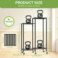 thumbnail image 5 of 4 Tier Plant Stand Indoor with Wheels, Metal Tiered Corner Flower Holder Shelf Outdoor for Large Pots, Tall Rolling Rack for Patio Porch Garden Balcony Living Room, Modern Black, 5 of 7