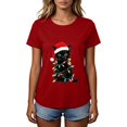 thumbnail image 6 of Frostluinai Christmas Cats Shirts for Women Crew Neck Short Sleeve Funny Xmas Party Tee Shirt Daily Walking Casual Tops S-3XL, 6 of 6