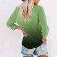 thumbnail image 6 of aidice T Shirts for Women Casual Round Neck 3/4 Raglan Sleeve Tops Comfy Fitting Gradient Color Shirts, 6 of 7