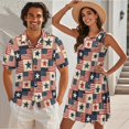 thumbnail image 2 of KUIFORTI Patriotic Star His and Hers Matching Outfits Lightweight Couple Matching Outfits with Soft Fabric Men’s Hawaiian Shirt Fashionable Quick-dry Gifts for Couples, 2 of 6